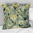 thumbnail image 2 of Designart "Peaceful Green Florals in White Garden" Floral Printed Throw Pillow, 2 of 5
