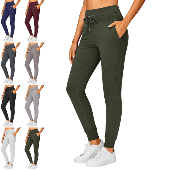 Womens High Waisted Legging Drawstring Fitted Jogger with Pockets Athletic Workout Gym Yoga Pants for Women Size S-3XL