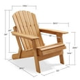 thumbnail image 5 of Oversized Folding Adirondack Chair, Set of 2 Cedar Wood Outdoor Fire Pit Lounge Chairs for Patio, Deck, Lawn, Garden, Partially Pre-Assembled - Natural, 5 of 8