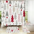 thumbnail image 4 of Christmas Bathroom Set 4 Piece – Santa Shower Curtain with Toilet Mat and 2 Non Slip Floor Mats Waterproof Holiday Bathroom Decor for Festive Home Christmas Theme, 4 of 6