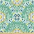 thumbnail image 1 of Colorful Fabric by the Yard, Simplistic Drawn Pattern with Symmetrical Nature Inspired Motif Circular Shape, Decorative Upholstery Fabric for Sofas and Home Accents, 1 Yard, Multicolor by Ambesonne, 1 of 4