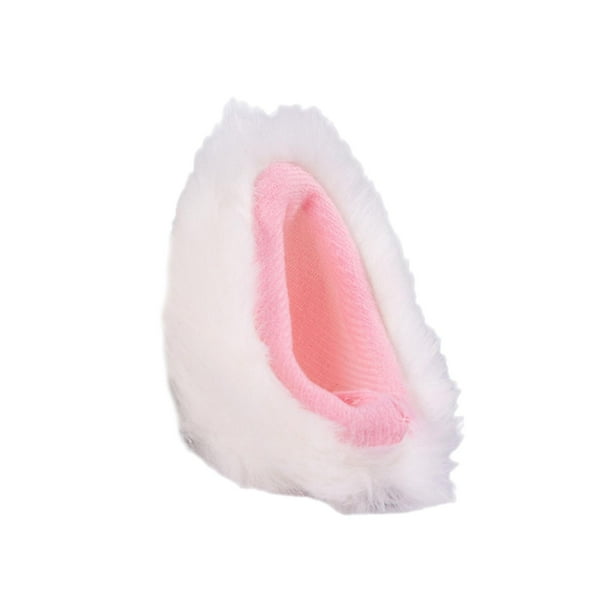 Accesorio para casco de motocicleta con orejas de peluche para niños, bebés y adultos. Blanco
