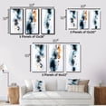 thumbnail image 4 of Designart "Heartbeat Rhapsody Turquoise and Gold Ink Cloud III" Abstract Painting Framed Wall Art Set Of 3 - Turquoise Modern Frame Canvas Set For Living Room Decor, 4 of 6