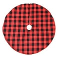 thumbnail image 2 of Mecorevxz 35.4 Inches Red Black Buffalo Plaid Christmas Tree Skirt Rustic Thick Xmas Tree Skirt with Snowflake Elk and Santa Claus for Christmas Decor(E), 2 of 9