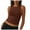 Coffee, variant on Women Sleeveless Crewneck Cropped Tank Top Nylon Spandex Summer Casual Basic Teen Girls Going Out Top