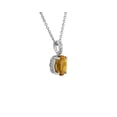 thumbnail image 2 of 2.10 T.C.W Oval Cut Citrine Gemstone Natural Diamond Latest Designer Necklace for her Solid 18K White Gold With 18 inches Chain, 2 of 6