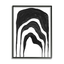 Stupell Industries Abstract Black Arches Organic Smoke Shape Black Framed by Daphne Polselli