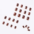 thumbnail image 2 of Uñas postizas cortas de color ámbar prensa en uñas cuadradas de acrílico cubierta completa uñas postizas para mujeres 24 piezas Namotu JQWJ519, 2 of 5