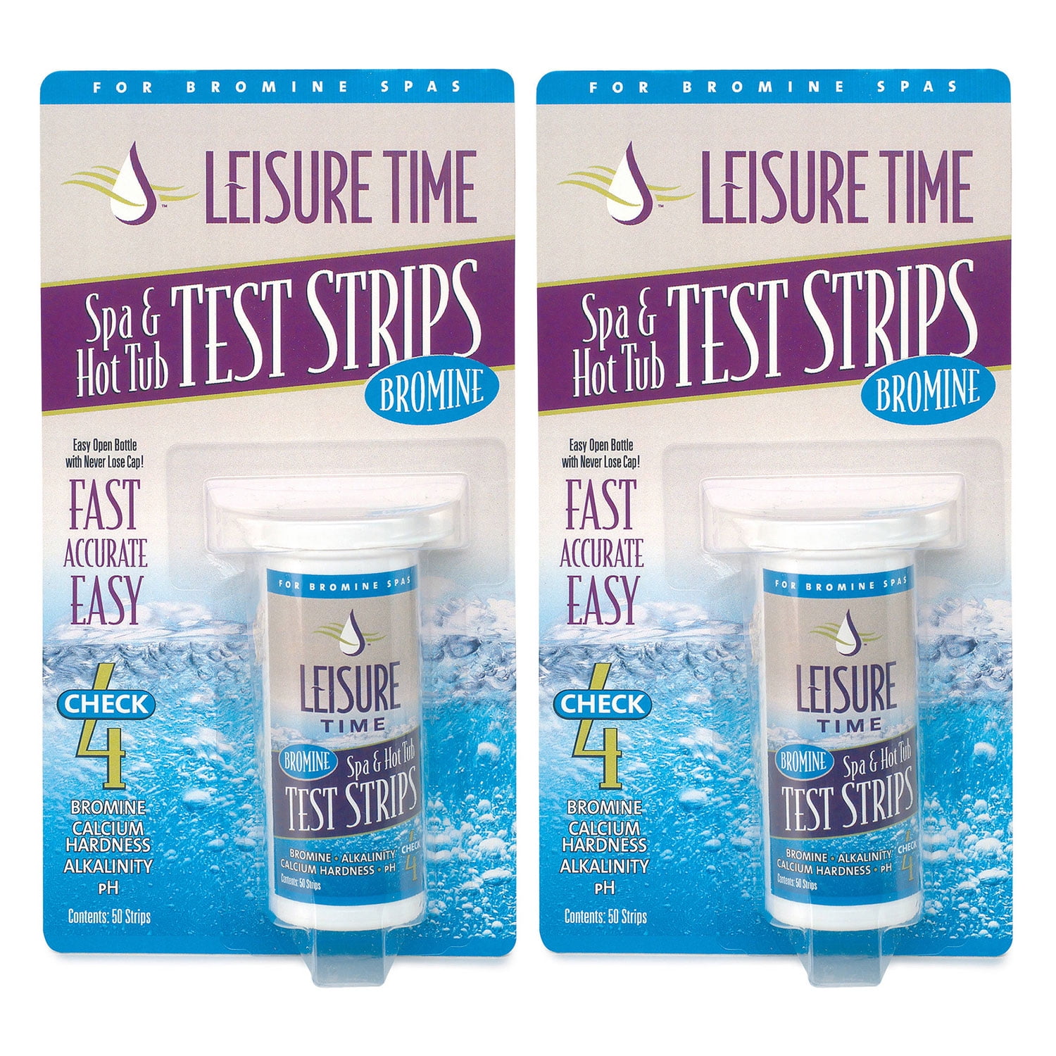 Leisure Time Spa & Hot Tub Bromine 4 way Test Strips, 50 count (2 Pack