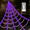 Purple+Black, variant on Halloween Decorations Spider Web Lights,4FT Diameter 70 LED with Black Spider, Waterproof Net Lights, Remote Control, 8 Modes Cobweb Halloween Decorations for House Garden Indoor Outdoor (Purple)