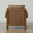 thumbnail image 5 of CHITA Upholstered Accent Arm Chair with Wooden Frame, Saddle Brown Faux Leather&Walnut, 5 of 11
