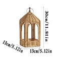 thumbnail image 3 of Modern Rattan Cathedral Arch Candle Holder 14 Inch Hand Woven Wicker for Indoor Outdoor Tabletop Decor, 3 of 9