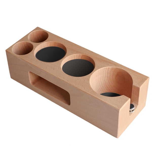 Soporte de madera para prensador de café, base de apoyo, accesorios para café, prensado de espresso 58 mm 5 ranuras