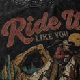 thumbnail image 4 of Ride It Like You Stole It Western Cowboy Graphic Washed T-Shirt, 100% Heavyweight Cotton, 180 GSM, Unisex Classic Fit, 4 of 7