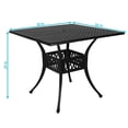 thumbnail image 3 of Sunnydaze Decor Table à Manger Extérieure Carrée en Aluminium Moulé avec Trou pour Parasol, Noir (1 Unité), 3 of 9
