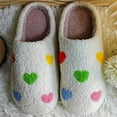 thumbnail image 3 of Cute Cartoon Cat Embroidered Plush Slippers, Warm Indoor Outdoor House Shoes for Women Men, 3 of 12
