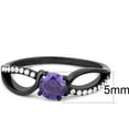 thumbnail image 2 of IP Black(Ion Plating) Stainless Steel Ring with AAA Grade CZ in Amethyst for Women Style DA003, 2 of 4