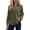 Army Green, variant on Women'S Waffle Knit Shacket Button Down Long Sleeve Tops with Pocket Collared Shirts Khaki XL