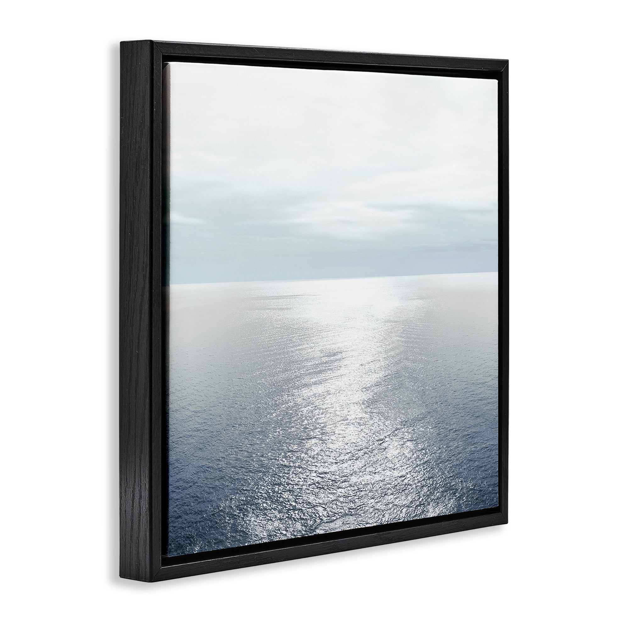 Stupell Industries Ocean Ripples Scenery Landscape Photography Black Floater Framed Canvas Art Print Wall Art, 25 x 25
