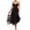 Black, variant on Women's Sweetheart Neck Tulle Midi Dress 100% Polyester Lined Crisscross Tied Mesh Zipper Ideal Evening Formal Wear