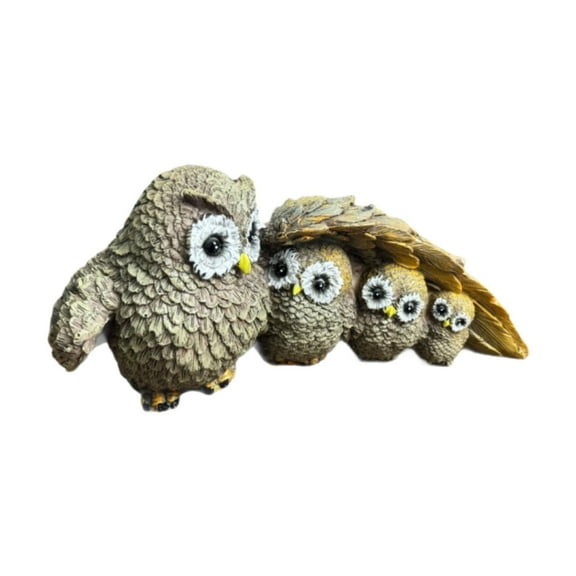oshhni Owl Statue Collectible Home Office Ornament Desktop Owl Mother and Her Owlet