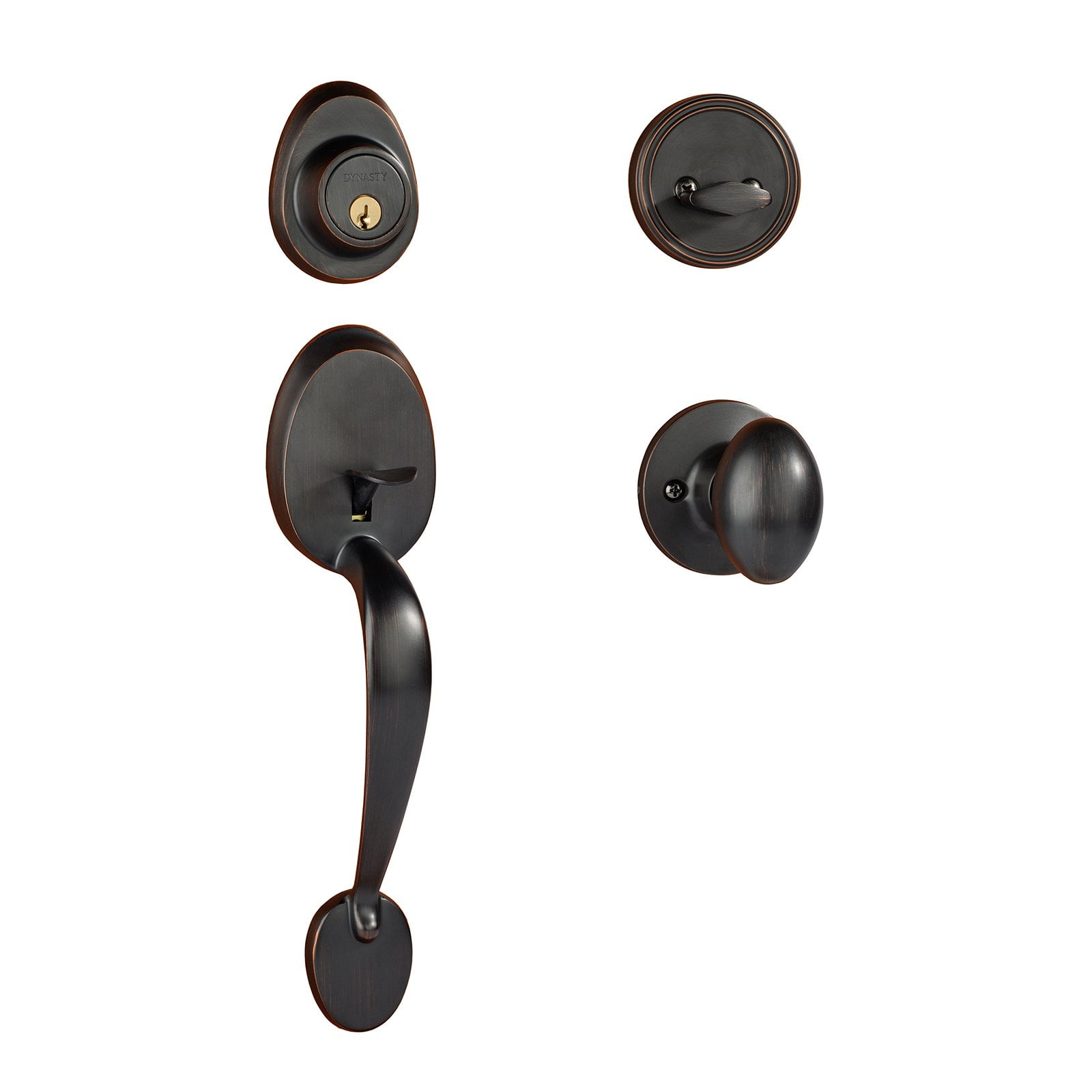 Dynasty Hardware Colorado Front Door Door Handleset, Aged, Oil Rubbed Bronze with Aspen Knob Dynasty Hardware Colorado Front Door Door Handleset, Aged, Oil Rubbed Bronze with Aspen Knob