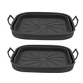 thumbnail image 3 of Nonstick Silicone Pot Fryer Liners, 2 PCS Fryer Silicone Basket With Handle For Crispy, Less Oily Food, High Temp, 3 of 8