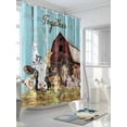 thumbnail image 3 of Farm Barn Shower Curtain, Cow Pig Horse Sheep Farmhouse Animal Wood Board Waterproof Shower Curtain Set with 12 Hooks Lightweight Washable Fabric Shower Curtains for Bathroom 72x72 Inches, 3 of 6