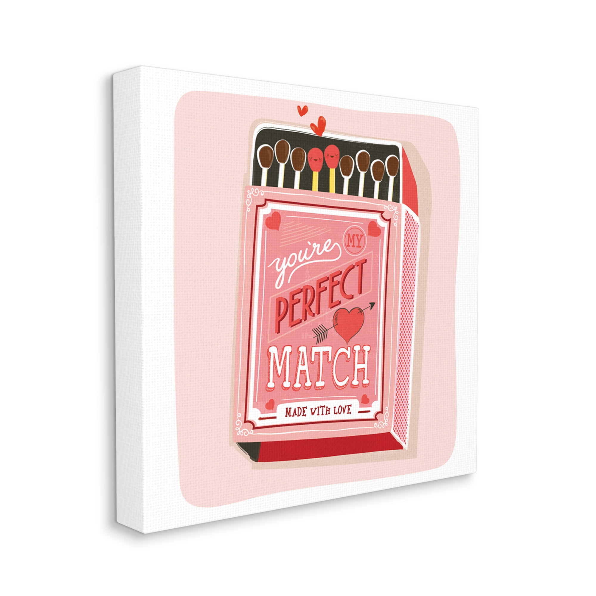 Stupell My Perfect Match Fun Romance Holiday Painting Gallery Wrapped Canvas Print Wall Art