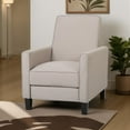 thumbnail image 6 of Zuca Pushback Recliner Chair, Black Wood, Premium Padded Beige Polyester, 6 of 6