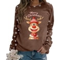 thumbnail image 1 of Chandail en Molleton pour Femmes Chandail Tendance de Noël Col Rond Manches Longues Haut Athlétique Mode Automne, 1 of 5
