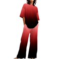 thumbnail image 2 of Ensembles de Pyjama pour Femmes Adaptés à l'Été, Col Rond, Manches Courtes Amples, Haut Chemise à Imprimé Floral avec Pantalon, Grande Taille, Ensemble 2 TTG, 2 of 5