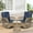 Brown Wicker/Navy Blue Cushions, variant on W Warmhol 3 Stainless Steel Sturdy Outdoor Conversation Sets with Chairs and Table, Black/Beige