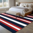 thumbnail image 5 of Red Navy Blue Stripe Washable Living Room Rugs 5'x7', Modern Abstract Low Pile Throw Large Area Rugs Non-Slip Sturdy Edge Binding Carpet for Dining Room Bedside Kitchen, 5 of 9