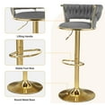 thumbnail image 6 of Daluvenix Velvet Bar Stools Set of 4, Counter Height Barstools with Low Back, Gold 360° Swivel Bar Stool ,Counter Height Bar Chairs for Kitchen Island, Pub,Dark Grey, 6 of 7