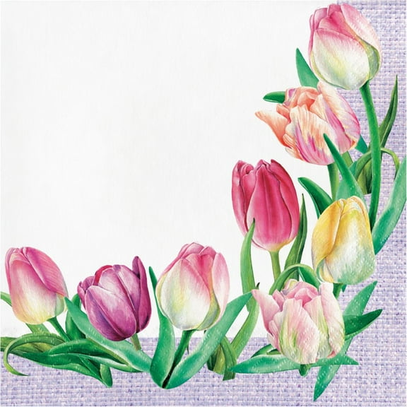 Tulip Wreath Paper Lunch Napkins 16 Per Pack