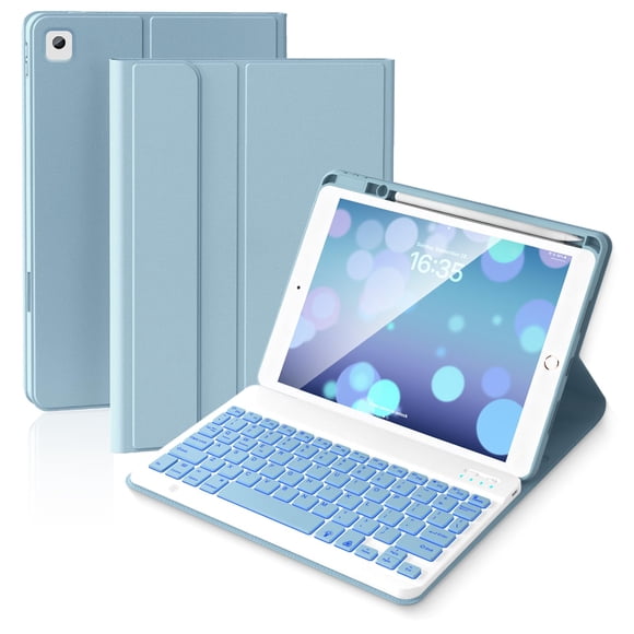 Funda con Teclado ABEIFAN para iPad 9ª Generación 2021 10.2" Azul