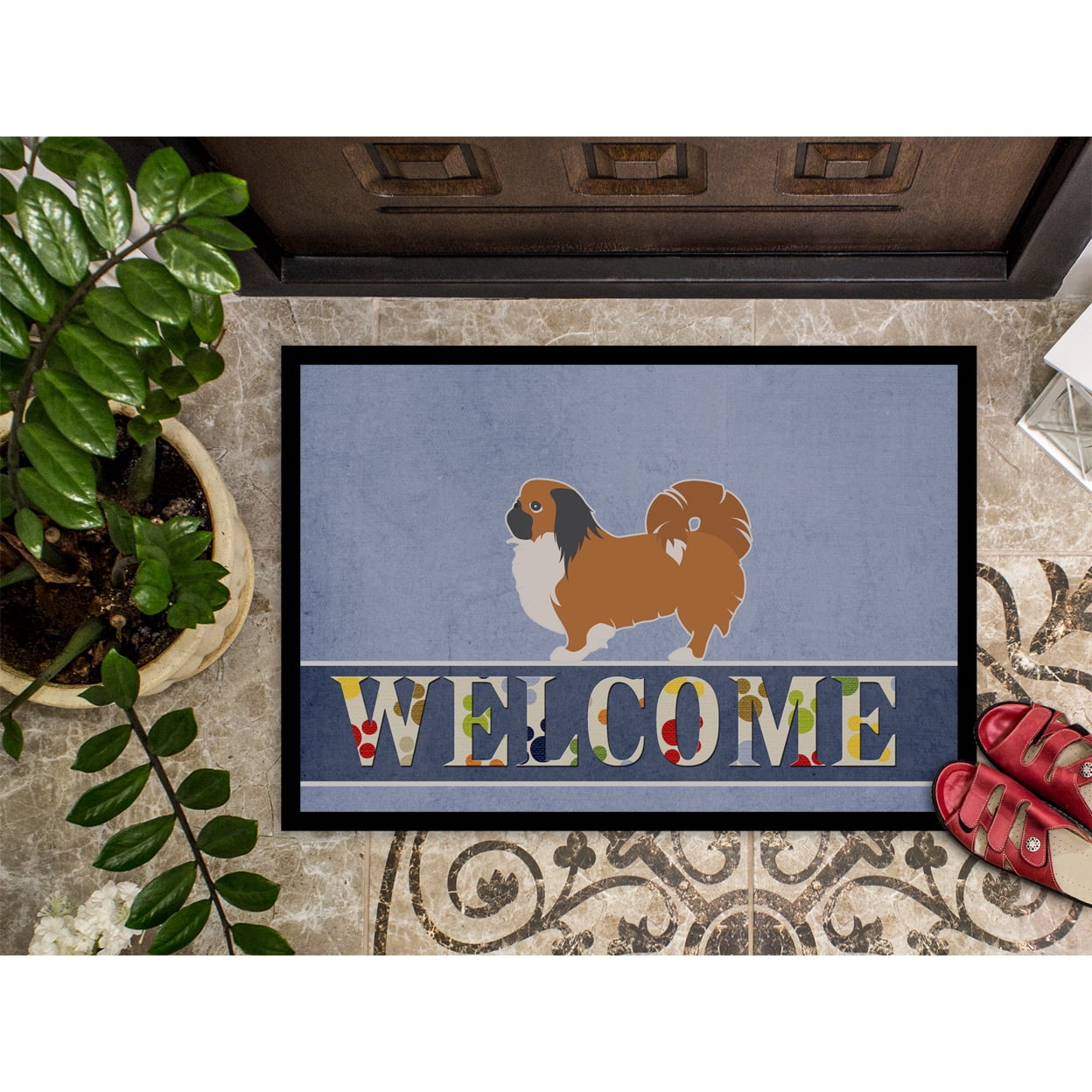 Carolines Treasures BB5542JMAT Pekingese Welcome Door Mat Indoor Rug or Outdoor Welcome Mat 24x36 Doormat  24H X 36W