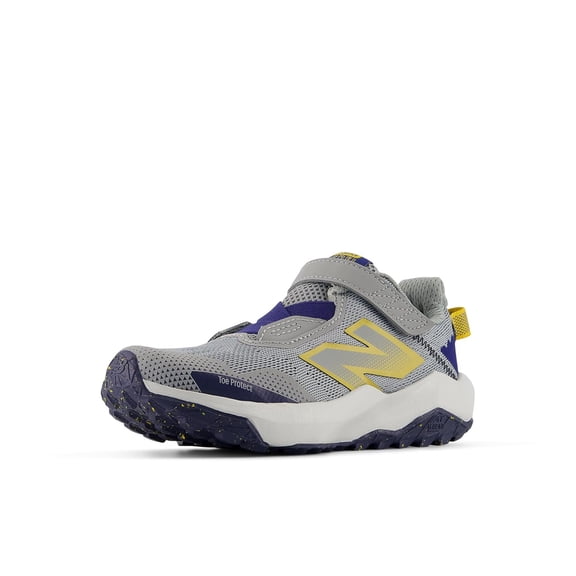 New Balance Kid's DynaSoft Nitrel V6 Hook and Loop Running Shoe, Slate Grey/Blue Oyster/Baroque Gold, 2 W Little Kid