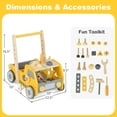 thumbnail image 3 of Costway 2-In-1 Montessori Wooden Baby Walker with Learning Activities Adjustable Speed, 3 of 10