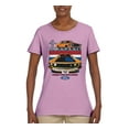 thumbnail image 2 of Wild Bobby Mustang Powered by Ford Performance Cars and Trucks Women Graphic Tee, Light Pink, Large, 2 of 6