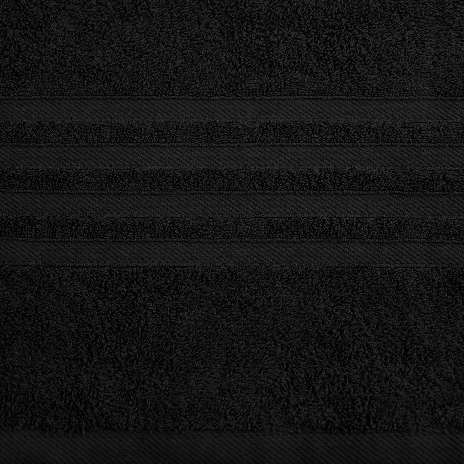 White Classic 12 Piece Bath Towel Set for Bathroom - Wealuxe Collection 2 Bath Towels, 4 Hand Towels, 6 Washcloths 100% Cotton Soft and Plush Highly Absorbent, Soft Towel for Hotel & Spa - Black