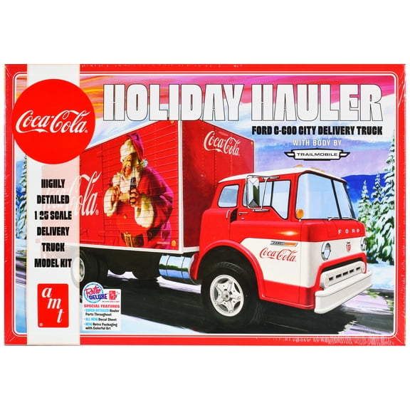 Skill 3 Model Kit Ford C-600 City Delivery Truck "Holiday Hauler - Coca-Cola" 1/25 Scale Model by AMT