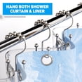 thumbnail image 5 of Shower Curtain Hooks Rings, Rust Resistant Metal Double Glide Shower Hooks Rings for Bathroom Shower Rods Curtains, Set of 12 Hooks, 5 of 7