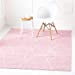 thumbnail image 3 of Unique Loom 3151614 7 x 7 ft. Geometric Trellis Frieze Square Rug, Light Pink, 3 of 15