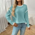 thumbnail image 2 of Texiao Sweaters for Women,Women's Casual Patchwork Contrast Color Long Sleeve Knit Sweater, 2 of 9