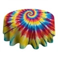 thumbnail image 4 of Colorful Tie Dye Mandala Pattern Round Tablecloth 60"x60",Wrinkle Wipeable Table Cloth for Kitchen Dining Room Picnic Patio Party, 4 of 6