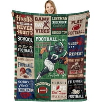 Large Football Blanket 50"x60", Football Gifts for Boys Football Lovers, Football Party Decorations Gifts, Football Gift Blankets, Sport Gifts for Football Fan on Birthday
