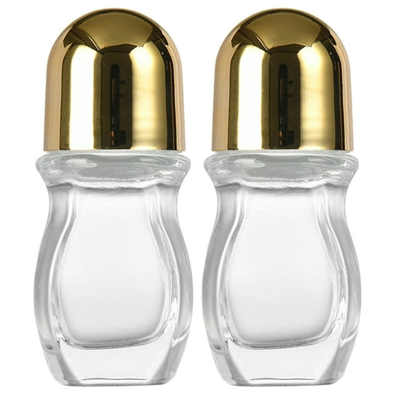 Necvior 1/2/4/8 Bottles Glass Empty Roller Bottles Empty Deodorant Containers Refillable Ball Bottles for Essential Oil