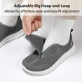 thumbnail image 4 of Women Walking Shoe Wide Toe Box Shoes, Hook and Loops Shoes with Arch Support for Seniors, Bunions, Hammertoes, Swollen Feet, Dark Grey Size 9.5, 4 of 6